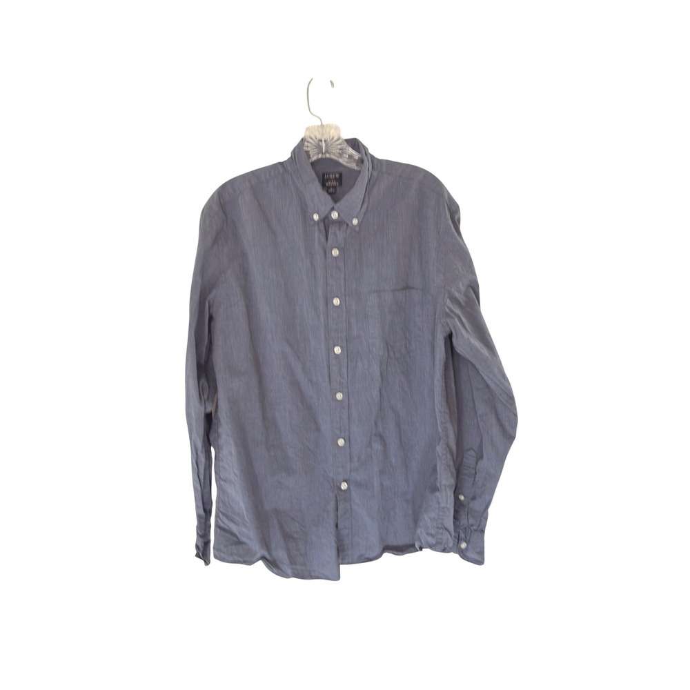J.Crew Classic‎ Fit flex Washed Casual Button Down Shirt Men's Navy Large
